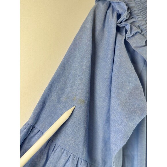 Anthropologie Misa Womens Dress Blue Masha Mini Off Shoulder Tiered Boho Small - Picture 12 of 13